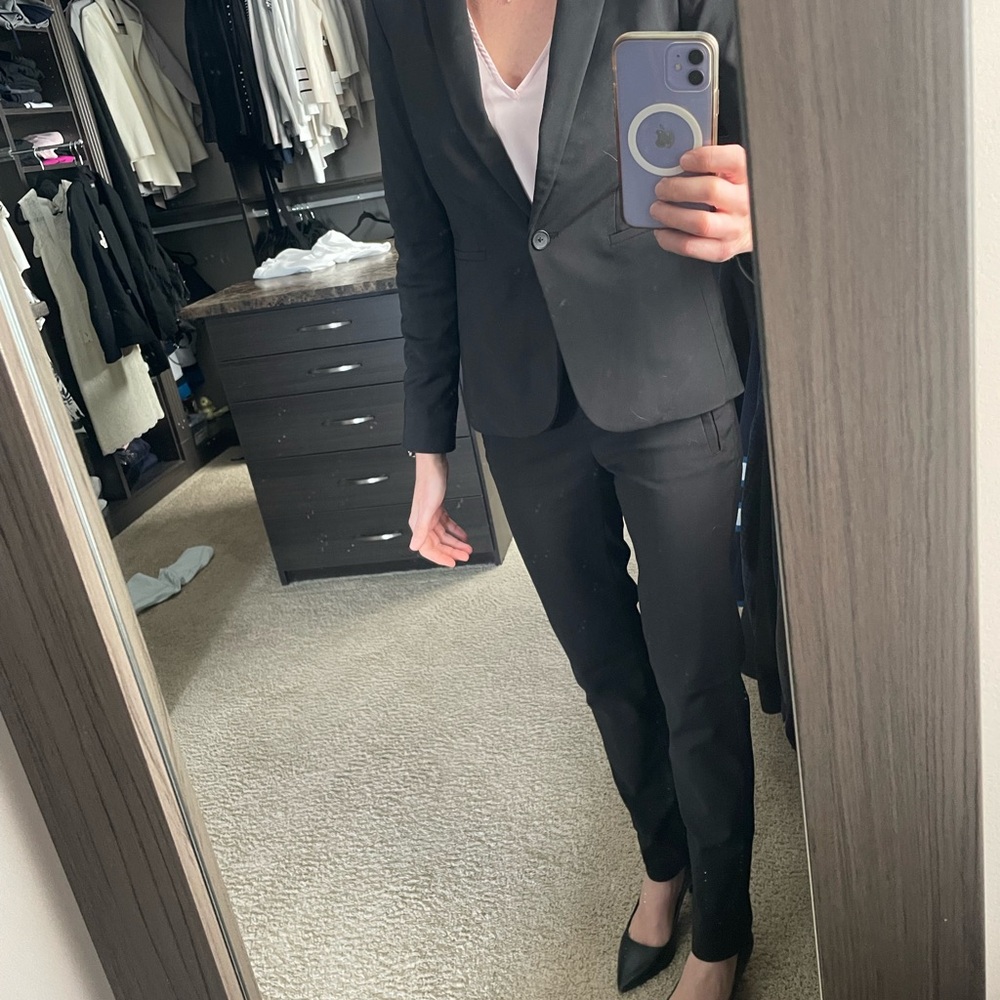 RW&CO Black Suit with Tailored Fit and Notched Lapels